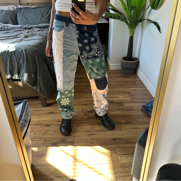 Jaded London BANDANA PRINT PATCHWORK JEANS - Picture 5 of 5